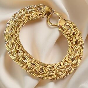 Technibond 925 Sterling Silver Diamond Cut Chain Link Bracelet